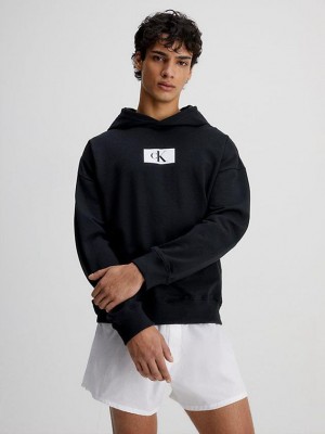 Black Calvin Klein Lounge - Ck96 Men Hoodie | GORV-73928