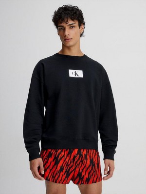 Black Calvin Klein Lounge - Ck96 Men Sweatshirt | BWAJ-58271