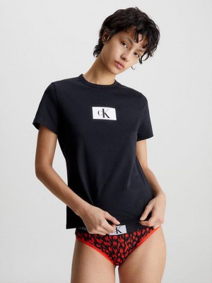Black Calvin Klein Lounge - Ck96 Women T-Shirt | ZCBS-37149