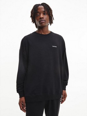 Black Calvin Klein Lounge - Modern Cotton Men Sweatshirt | LDPK-64219