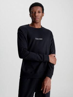 Black Calvin Klein Lounge - Modern Structure Men Sweatshirt | FBLC-92450