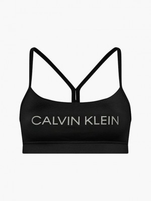 Black Calvin Klein Low Impact Sports Women Bra | TFQV-26135