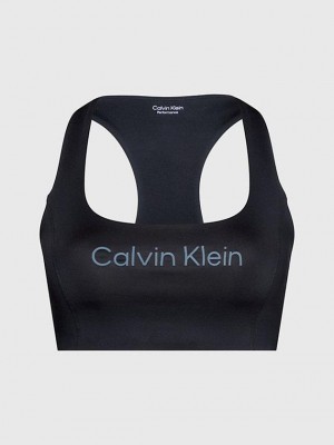 Black Calvin Klein Medium Impact Sports Women Bra | ZODB-80571