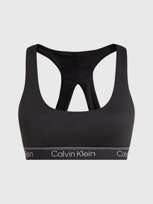 Black Calvin Klein Medium Impact Sports Women Bra | EJOD-89702