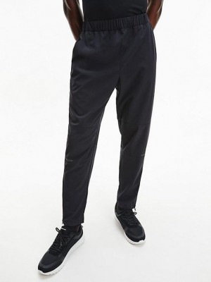 Black Calvin Klein Mesh Panel Men Joggers | BGRD-42793