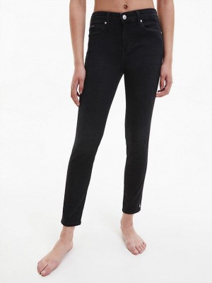 Black Calvin Klein Mid Rise Skinny Ankle Women Jeans | CPSW-02786