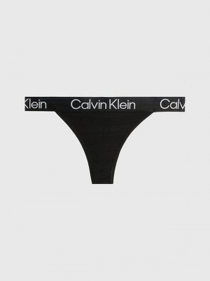 Black Calvin Klein Modern Structure Women Thong | ANDK-20673