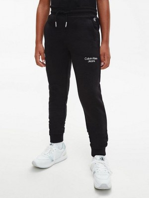 Black Calvin Klein Organic Blend Boys's Joggers | PLCY-97450