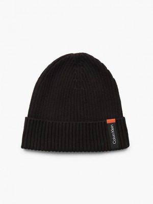 Black Calvin Klein Organic Blend Scarf And Gift Set Men Beanie | DRBQ-28603