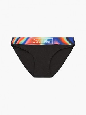 Black Calvin Klein Organic Cotton Bikini - Pride Women Briefs | DZYL-13289
