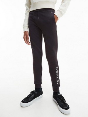 Black Calvin Klein Organic Cotton Boys's Joggers | BSNT-62179