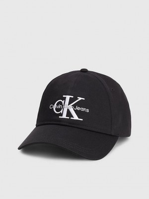 Black Calvin Klein Organic Cotton Logo Men Cap | CSWH-05439