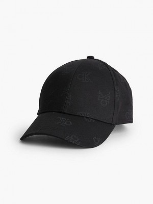 Black Calvin Klein Organic Cotton Logo Men Cap | NBGX-73912