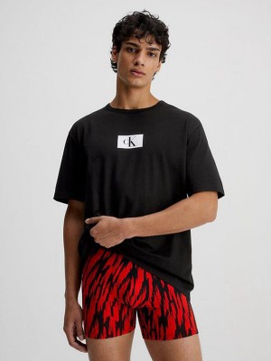 Black Calvin Klein Organic Cotton Lounge - Ck96 Men T-Shirt | RMNU-45298