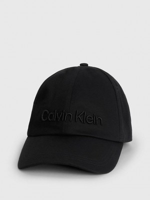Black Calvin Klein Organic Cotton Men Cap | XCKT-02896