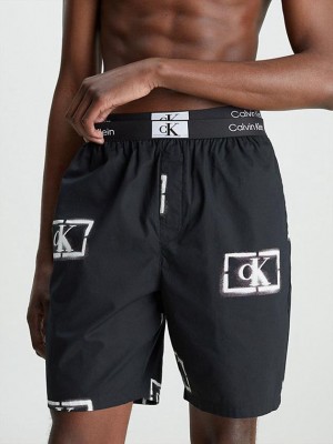 Black Calvin Klein Organic Cotton Pyjama - Ck96 Men Shorts | IVDS-97482