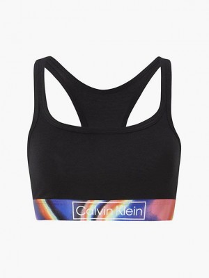Black Calvin Klein Organic Cotton - Pride Women Bra | CNXH-49618