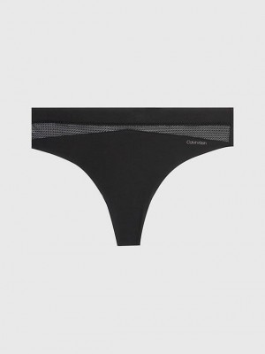 Black Calvin Klein Perfectly Fit Flex Women Thong | DXYR-13509