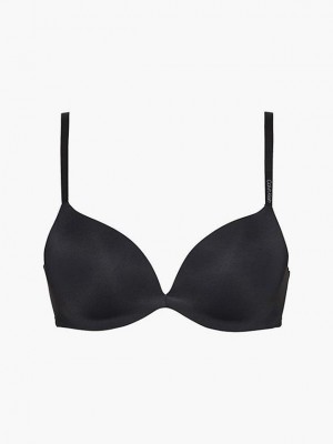 Black Calvin Klein Plunge Push-Up - Calvin Klein Form Women Bra | GMCX-70349