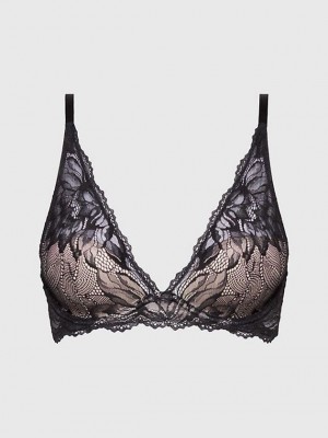 Black Calvin Klein Plunge - Seductive Comfort Women Bra | IVPC-13602