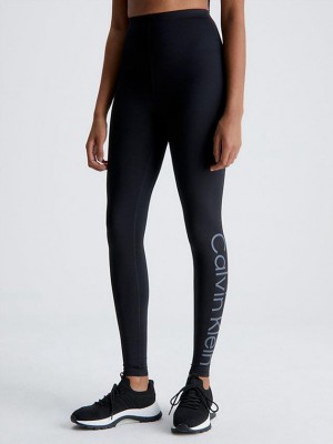 Black Calvin Klein Pocket Gym Women Leggings | UYWZ-76018