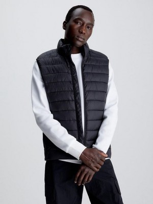 Black Calvin Klein Puffer Men Vest | UGOT-76958