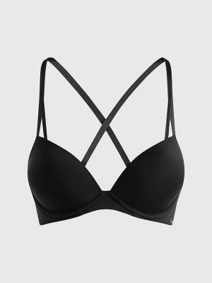 Black Calvin Klein Push-Up T-Shirt - Seductive Comfort Women Bra | GPWM-75986