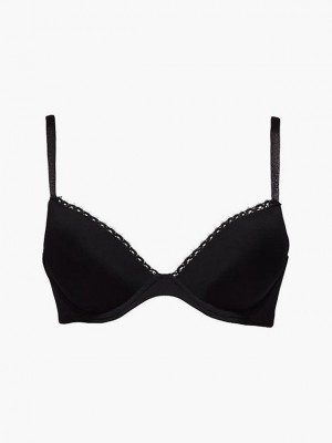 Black Calvin Klein Push-Up - Seductive Comfort Women Bra | QGCB-21803