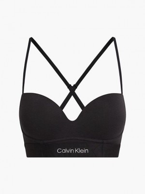 Black Calvin Klein Push Up - Embossed Icon Women Bra | CABX-91560