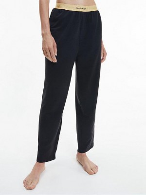 Black Calvin Klein Pyjama - Embossed Icon Women Pants | AHGY-03124