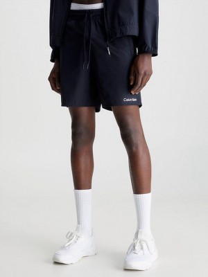 Black Calvin Klein Quick-Dry Gym Men Shorts | BPSK-10594