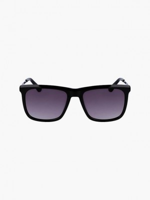 Black Calvin Klein Rectangle Men Sunglasses | LDZT-53087