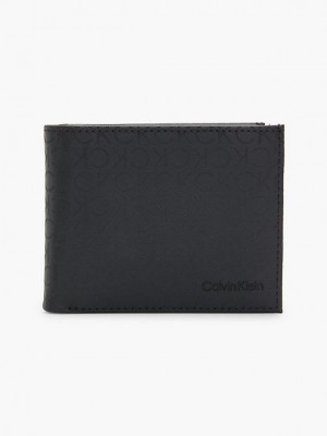 Black Calvin Klein Recycled Billfold Men Wallet | RNHF-62051