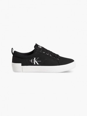 Black Calvin Klein Recycled Canvas Women Sneakers | PZWL-35864