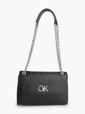 Black Calvin Klein Recycled Convertible Shoulder Women Bags | KQXF-26854