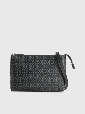 Black Calvin Klein Recycled Crossbody Logo Pouch Women Bags | JAXK-28901