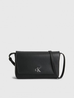 Black Calvin Klein Recycled Crossbody Wallet Women Bags | XNQR-67803