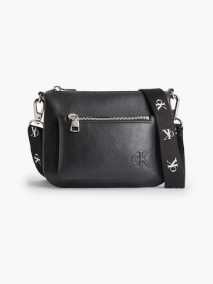 Black Calvin Klein Recycled Crossbody With Pouch Women Bags | BIEO-10728