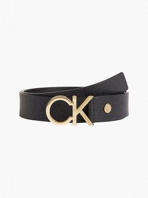 Black Calvin Klein Recycled Faux Leather Men Belt | XLMU-79640