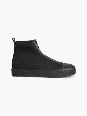 Black Calvin Klein Recycled High-Top Men Sneakers | UJVK-07235