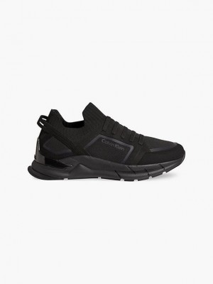 Black Calvin Klein Recycled Knit Men Sneakers | GCKO-14867