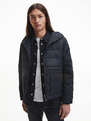 Black Calvin Klein Recycled Lightweight Puffer Men Jacket | JMWY-91345