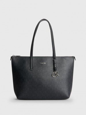 Black Calvin Klein Recycled Logo Tote Women Bags | HGML-46791