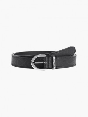 Black Calvin Klein Recycled Logo Women Belt | RYFC-36192