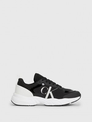 Black Calvin Klein Recycled Mesh Women Sneakers | MNRO-63904