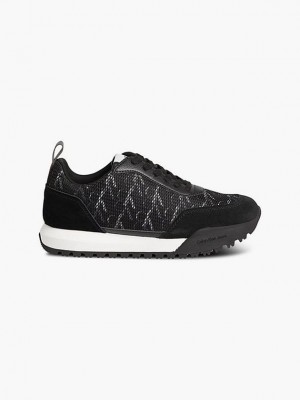 Black Calvin Klein Recycled Mesh Women Sneakers | QAZM-69240