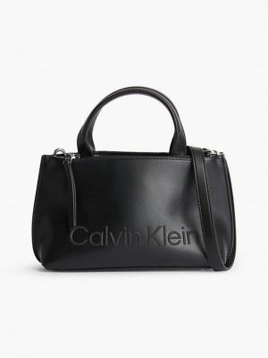Black Calvin Klein Recycled Mini Tote Women Bags | YPFQ-40561
