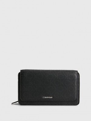 Black Calvin Klein Recycled Phone Wallet Women Bags | AINT-14896