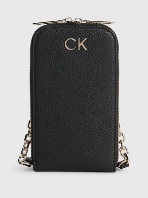 Black Calvin Klein Recycled Phone Women Bags | XOGS-96783