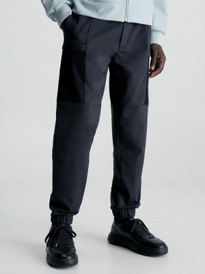 Black Calvin Klein Recycled Polyester Cargo Men Pants | VSOY-68079